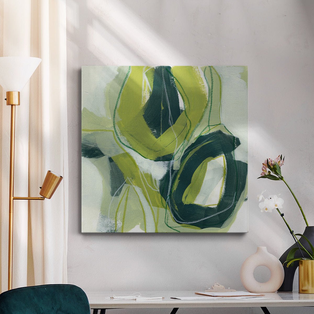 Verdigris Motion II-Premium Gallery Wrapped Canvas - Ready to Hang