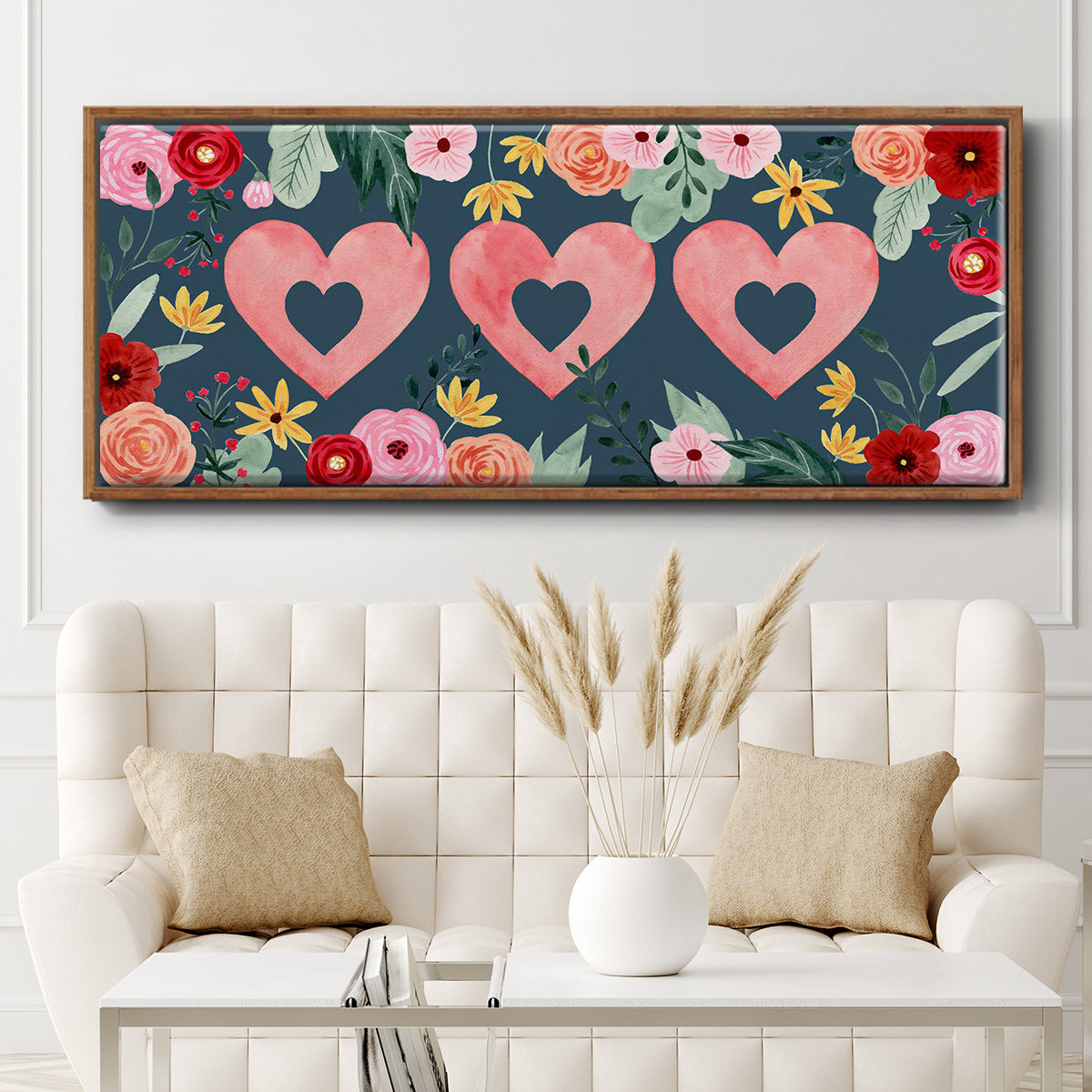 Sweet Hearts Collection D - Floater Framed Canvas Print