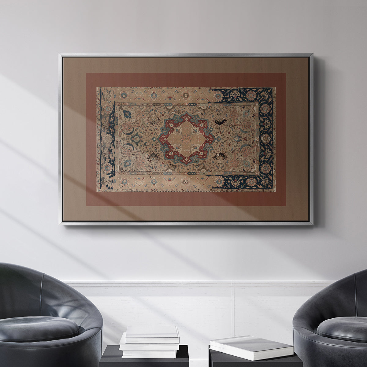 Vintage Abstract Print-XII Premium Framed Gallery Wrapped Canvas in Floating Frame