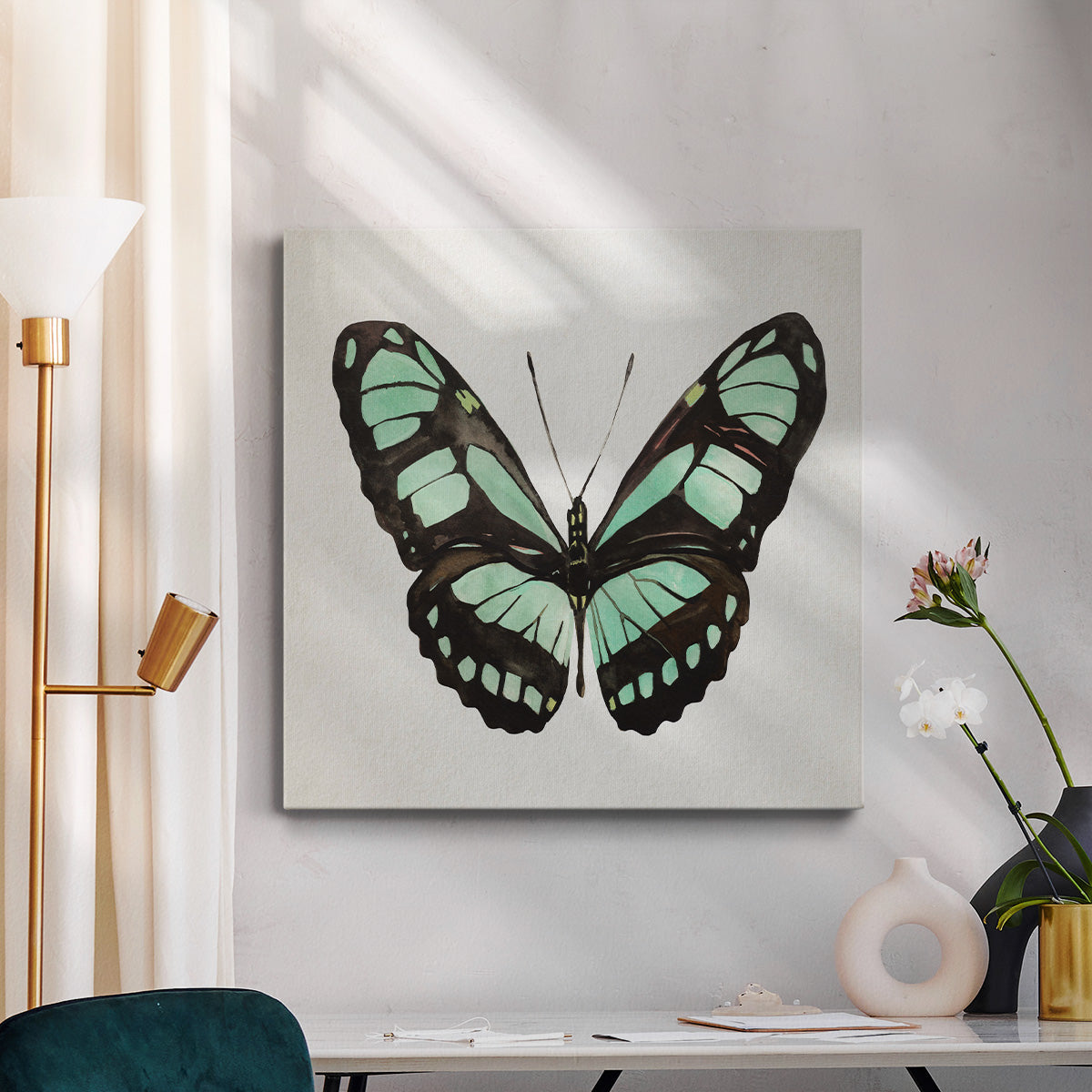 Mint Butterfly II - Canvas Art Print