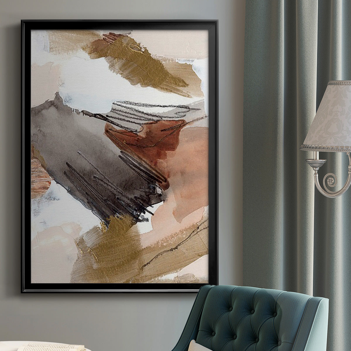 Antique Gold III - Modern Framed Canvas Print