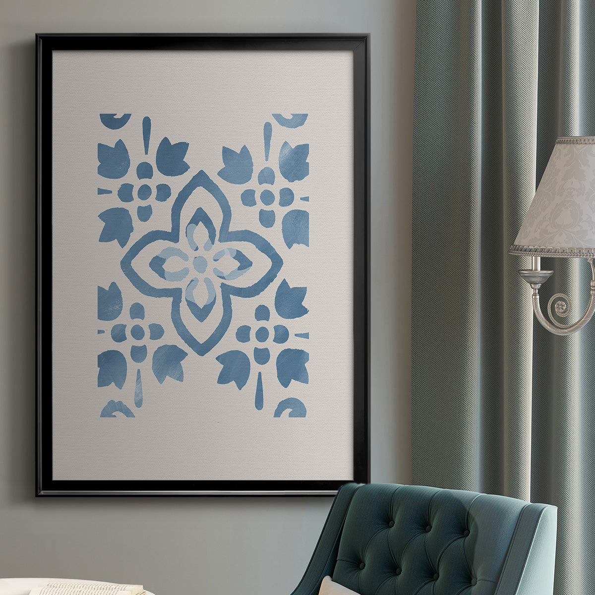 Monochrome Terra Mesa Tile I - Modern Framed Canvas Print