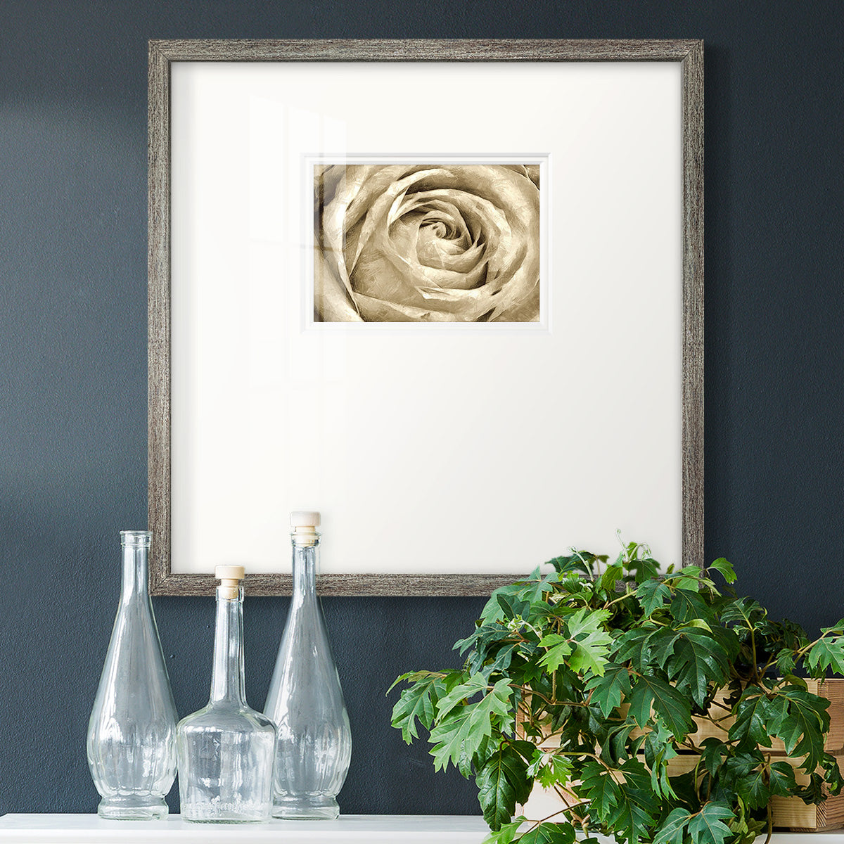 Neutral Wall Flower IV Premium Framed Print Double Matboard