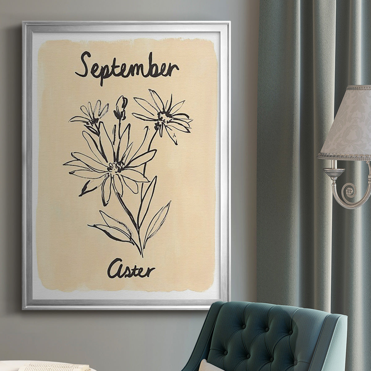 Birth Month IX - Modern Framed Canvas Print