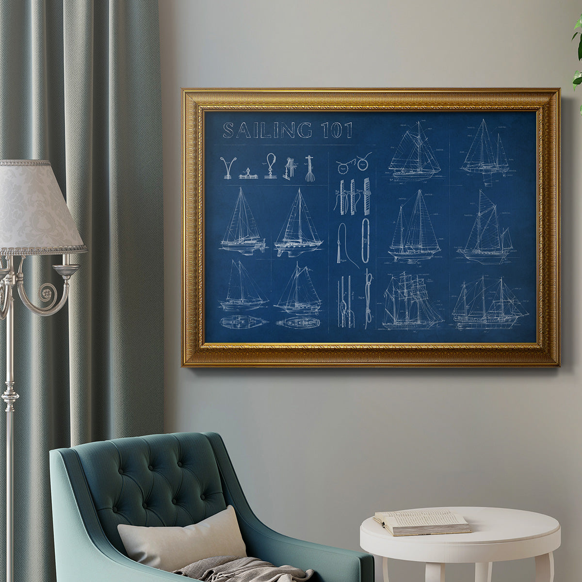 Sailing Infograph Premium Framed Canvas- Ready to Hang