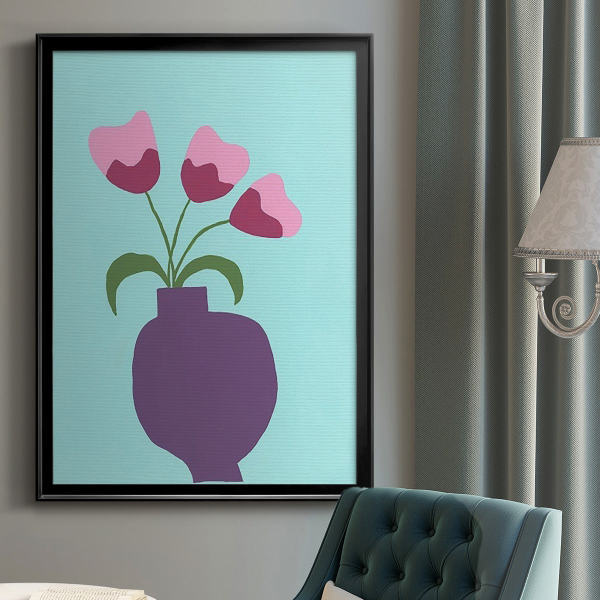 Modern Blooms I - Modern Framed Canvas Print