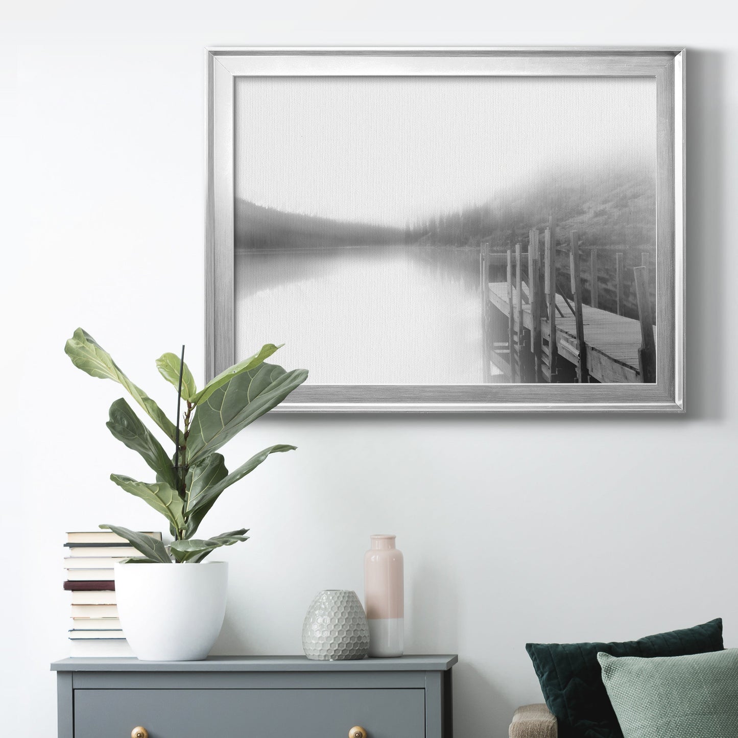 Mist on the Docks Premium Classic Framed Canvas - Ready to Hang