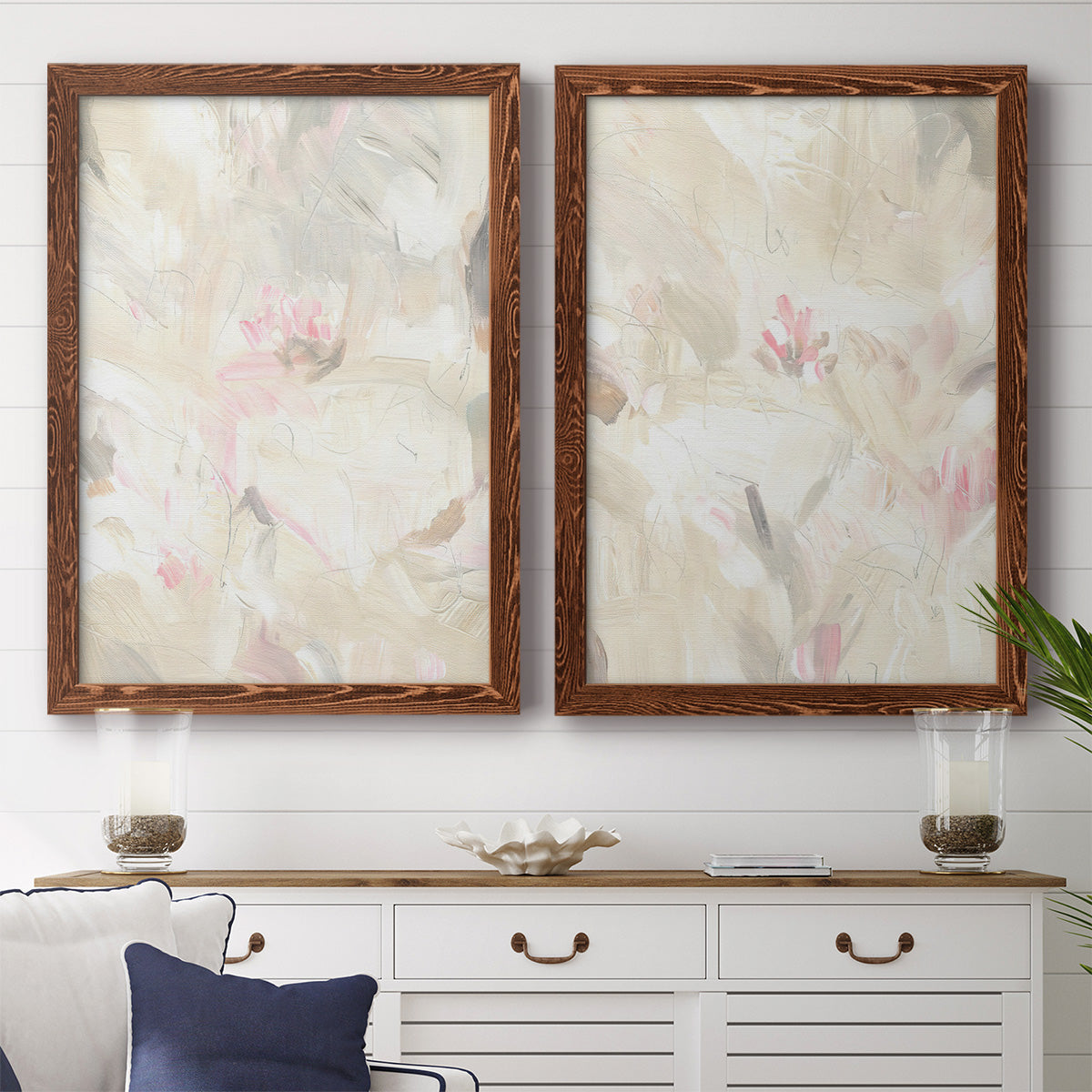 Soft Abstraction I - Premium Framed Canvas 2 Piece Set - Ready to Hang