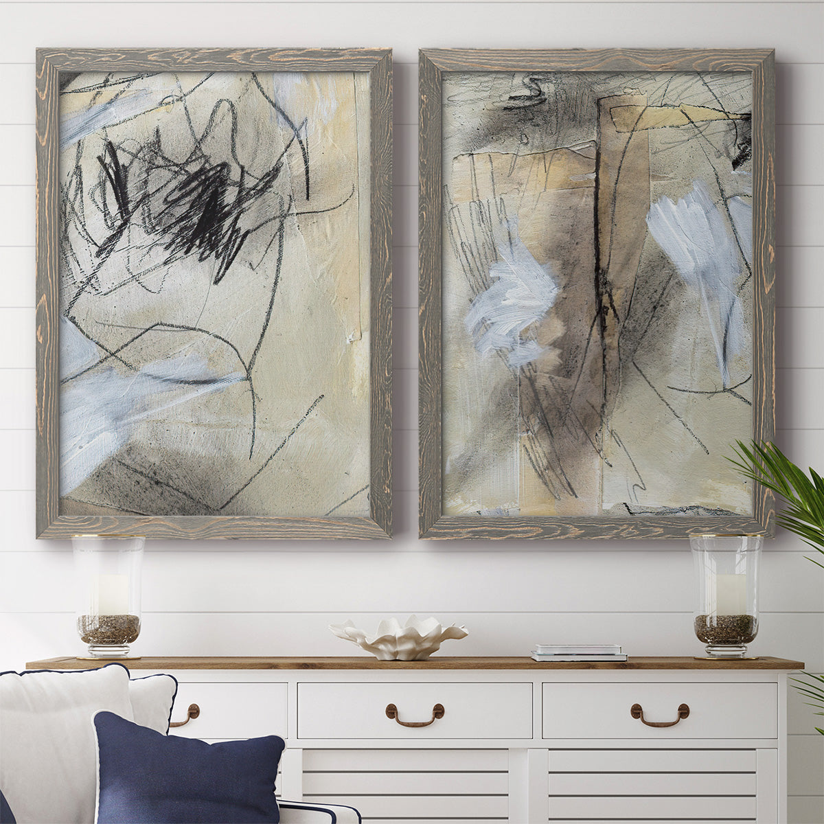 Masked Notes VII - Premium Framed Canvas 2 Piece Set - Ready to Hang