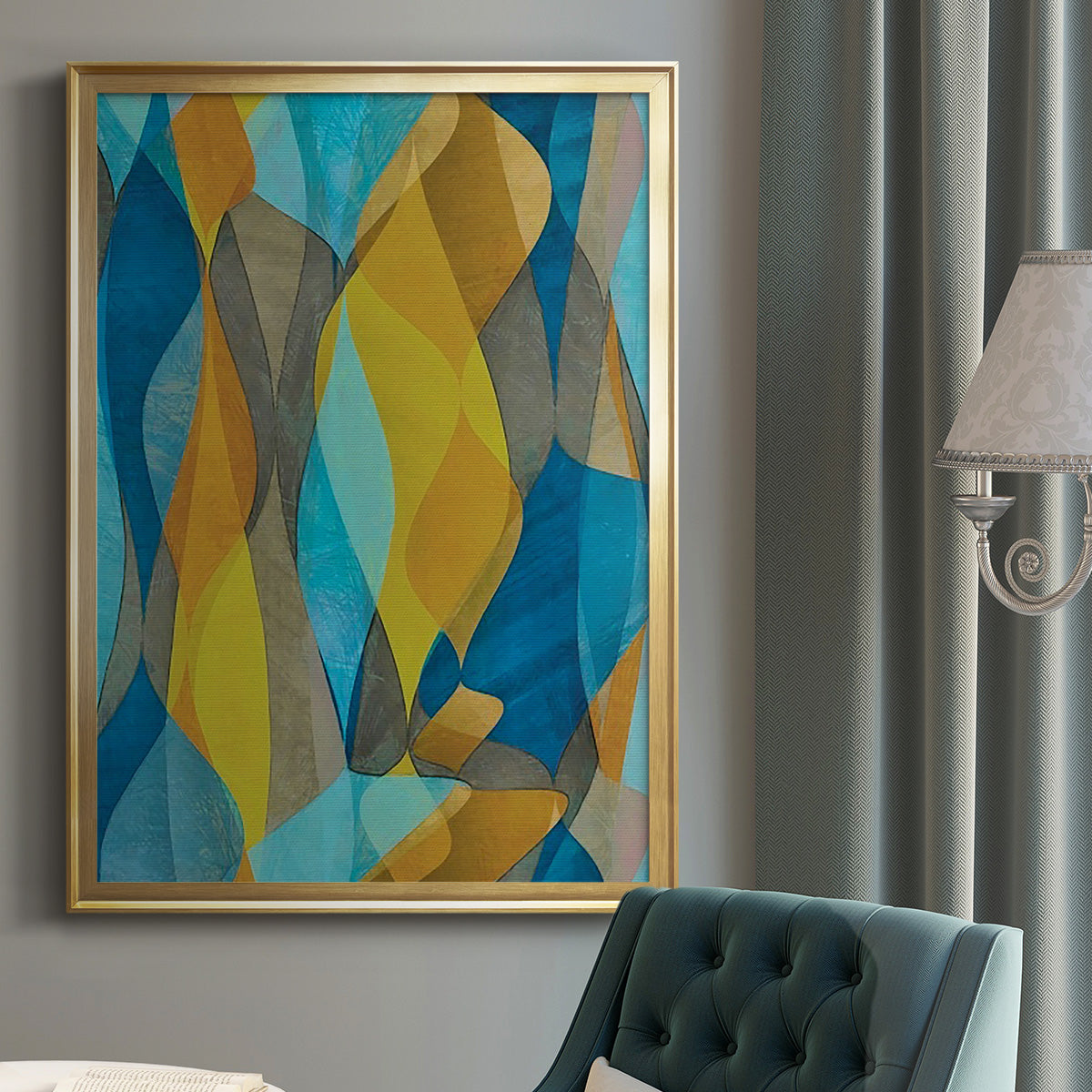 Colorful Cascade II - Modern Framed Canvas Print