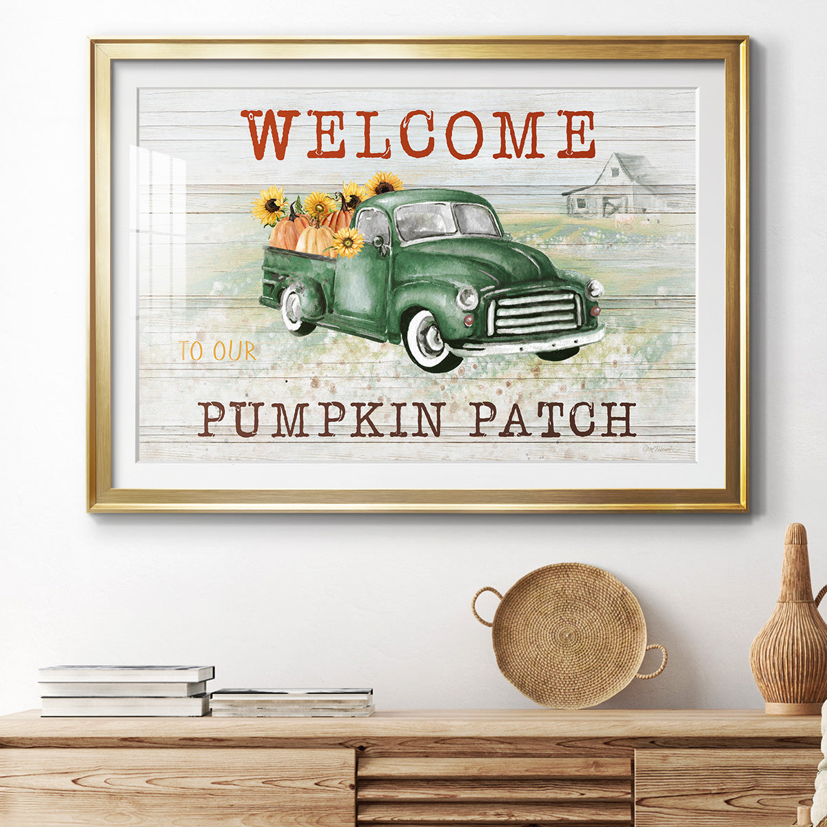 Pumpkin Patch - Modern Framed Art Print