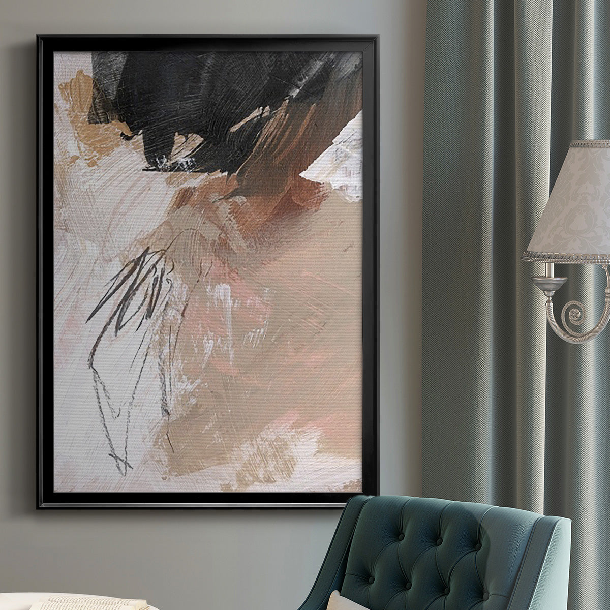 Unbleached Neutrals VI - Modern Framed Canvas Print