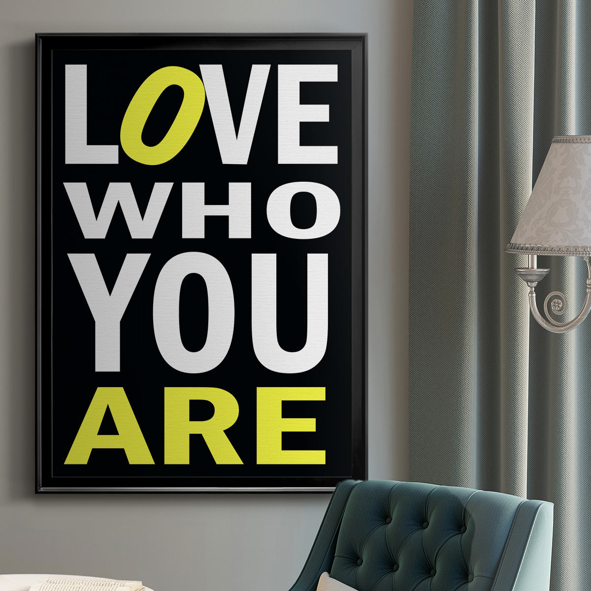 Love Who You Are - Modern Framed Canvas Print
