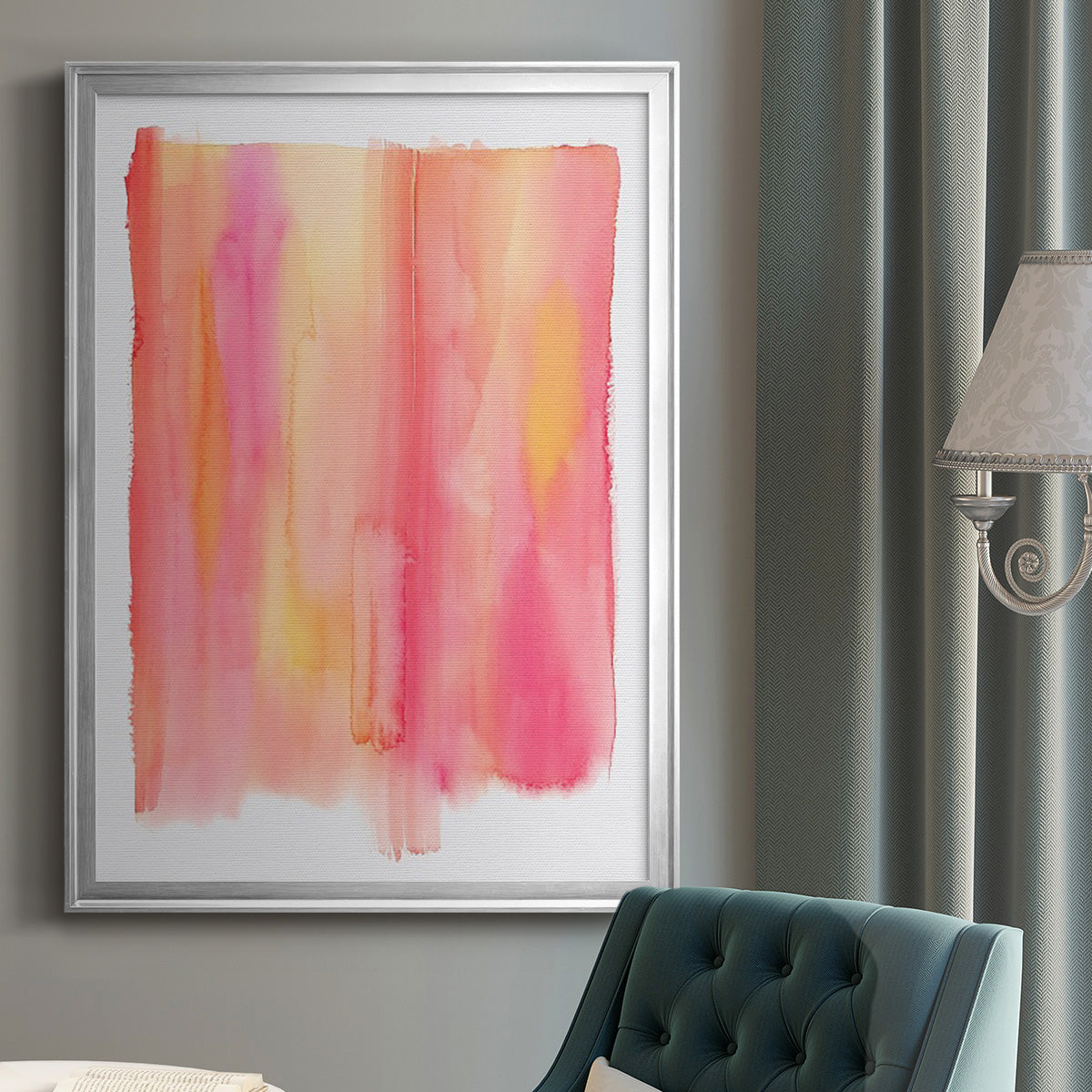 Summer Sherbet Wash II - Modern Framed Canvas Print