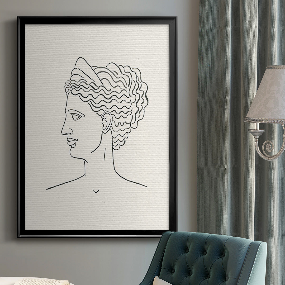 Greek Busts III - Modern Framed Canvas Print