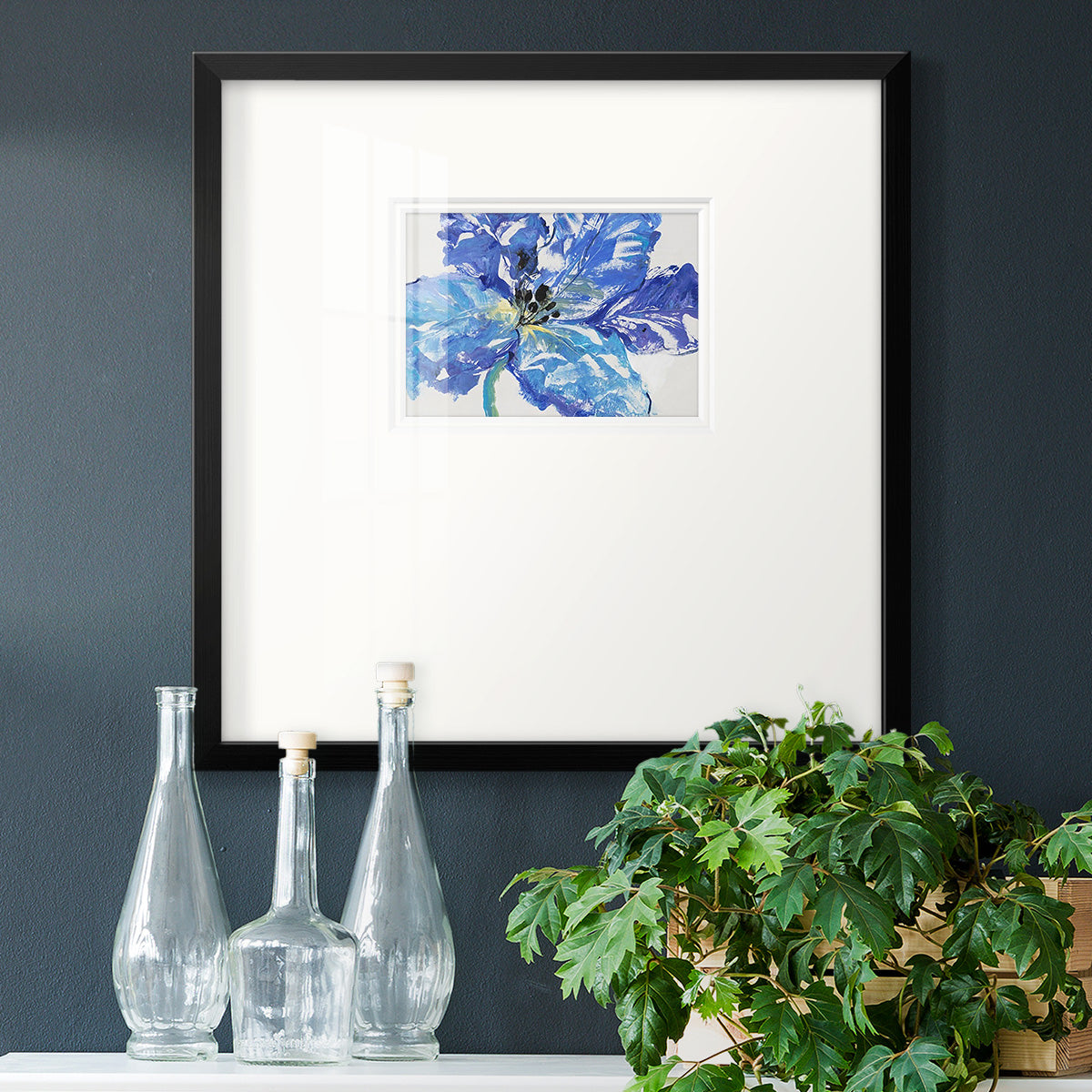 Fleur Bleue I Premium Framed Print Double Matboard