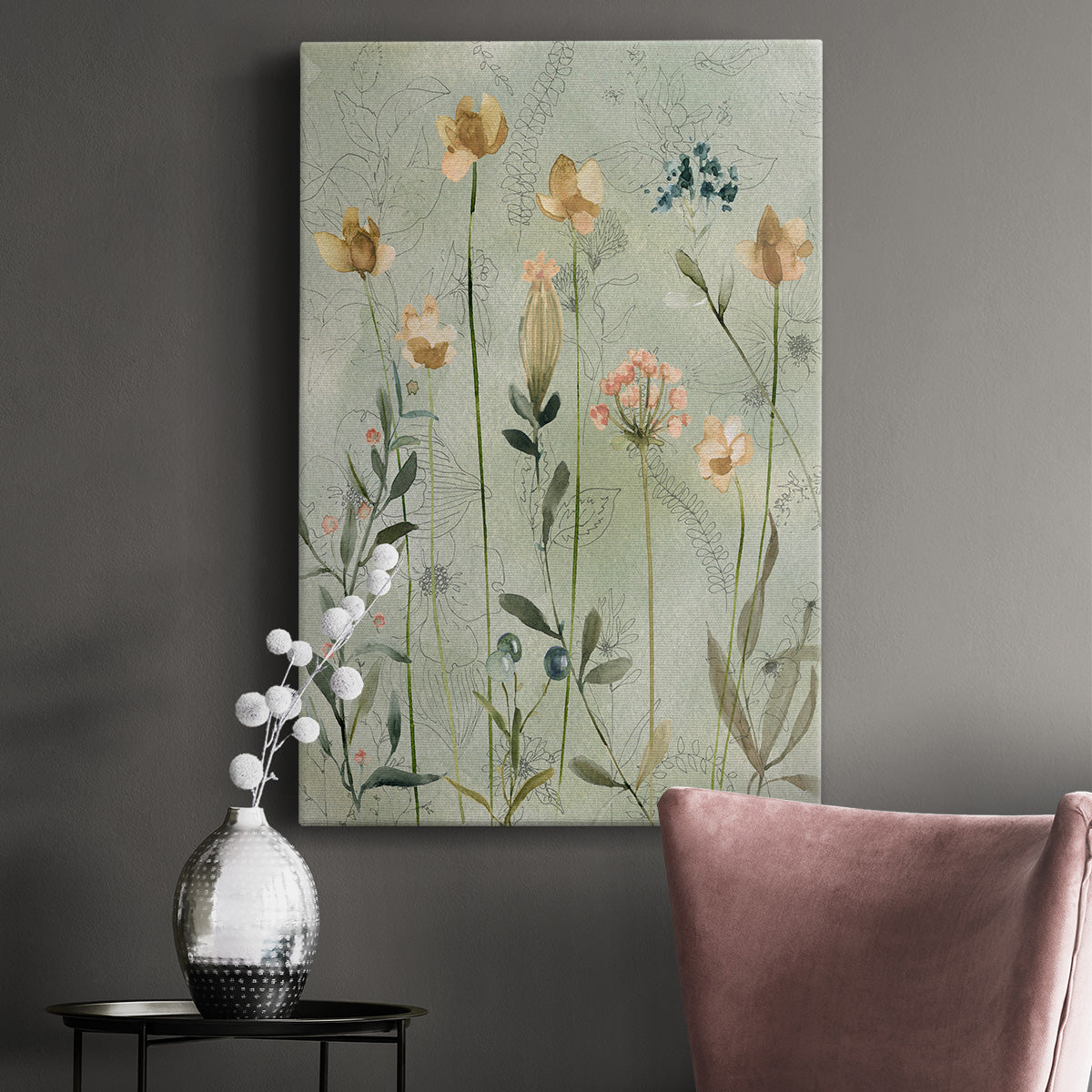 Botanical Sketchbook Premium Gallery Wrapped Canvas - Ready to Hang