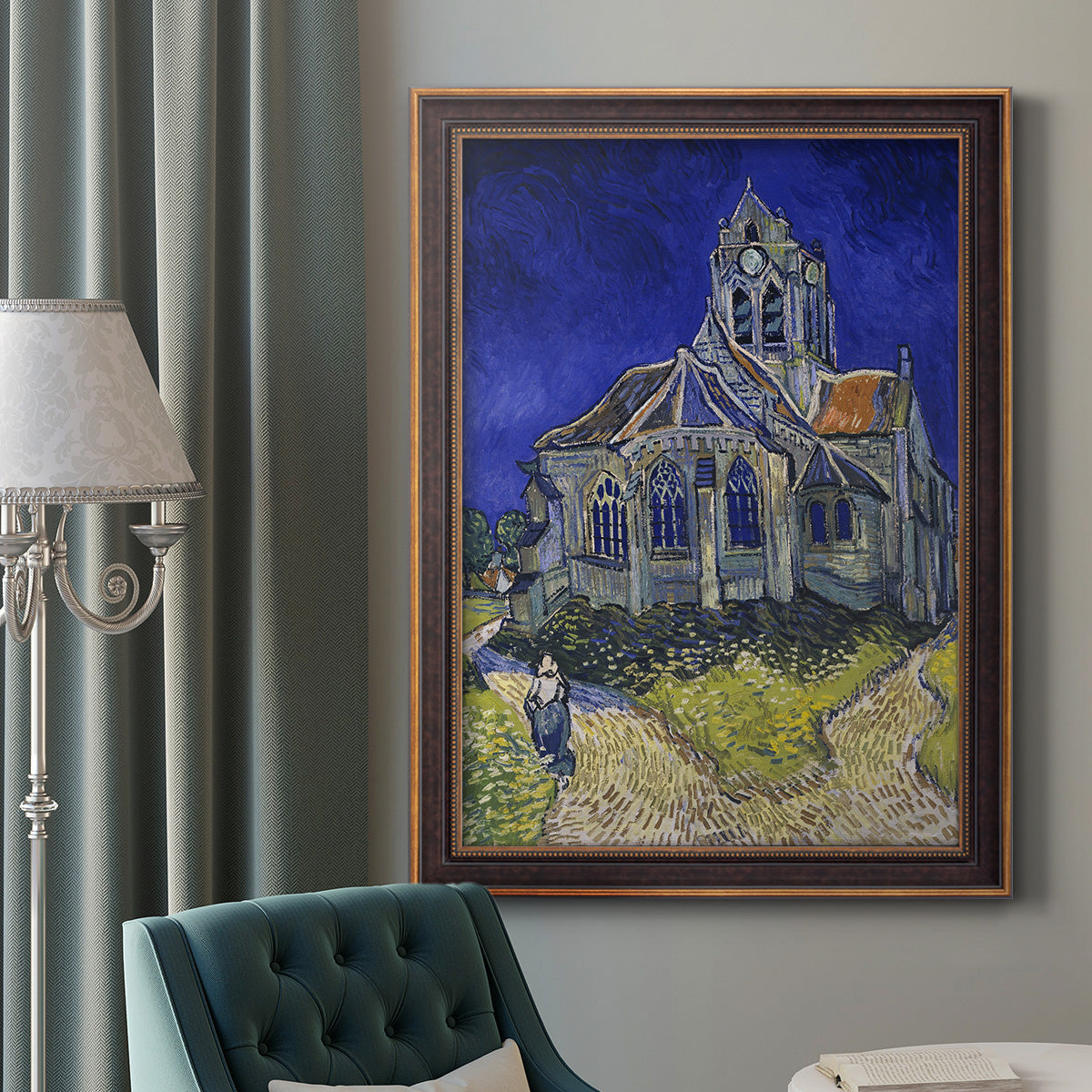 The Church at Auvers - Ornate Framed Canvas Print