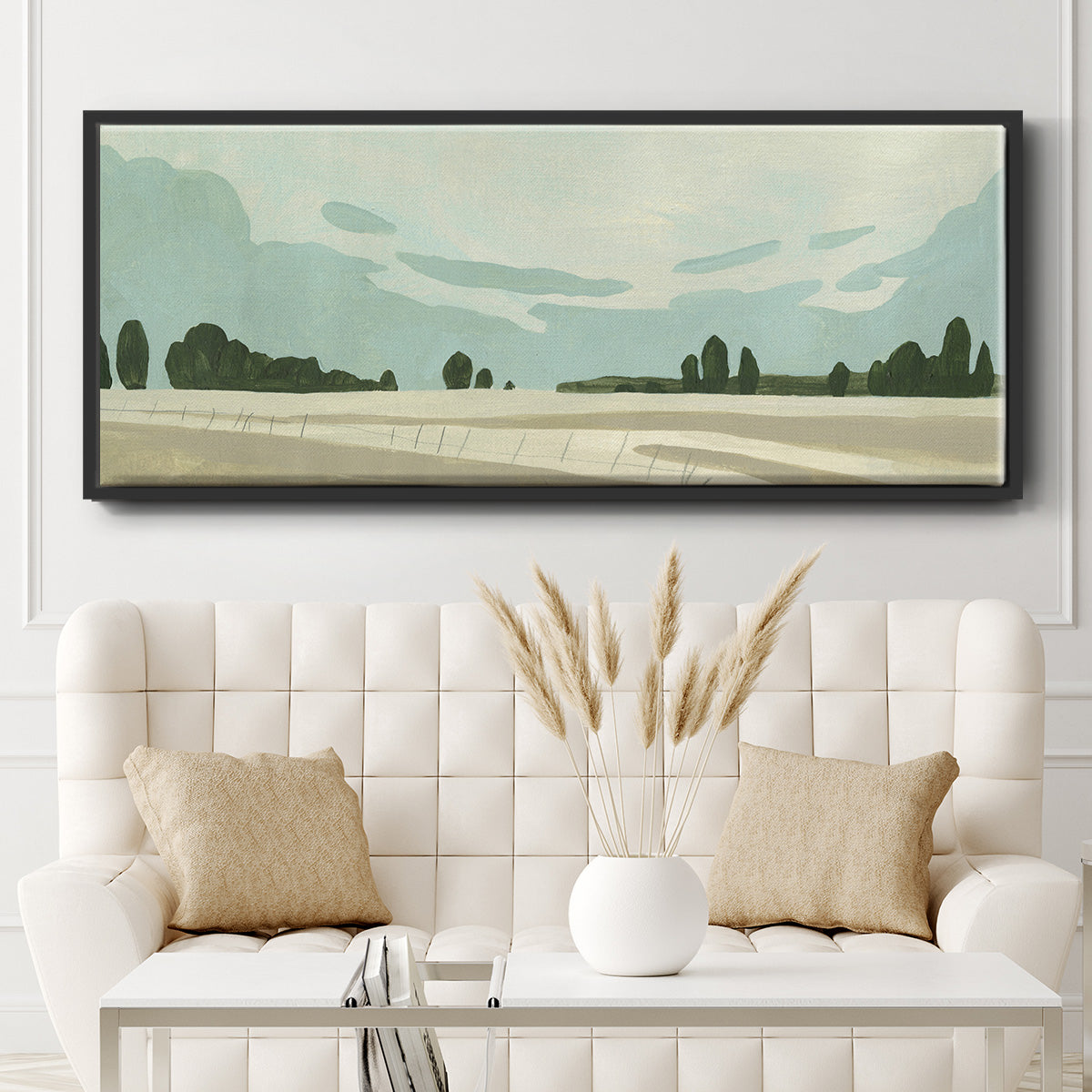 Farmland Study III - Floater Framed Canvas Print