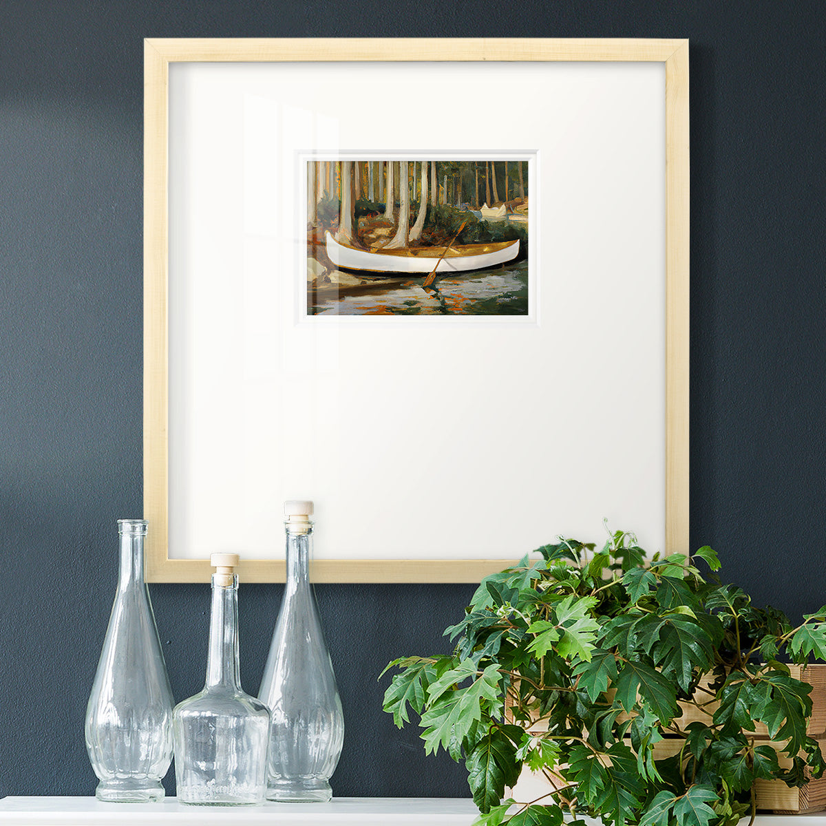 Golden Canoe Premium Framed Print Double Matboard