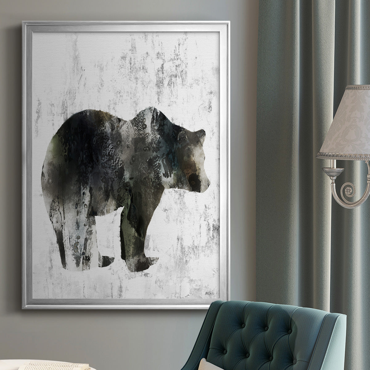 Bear Totem - Modern Framed Canvas Print