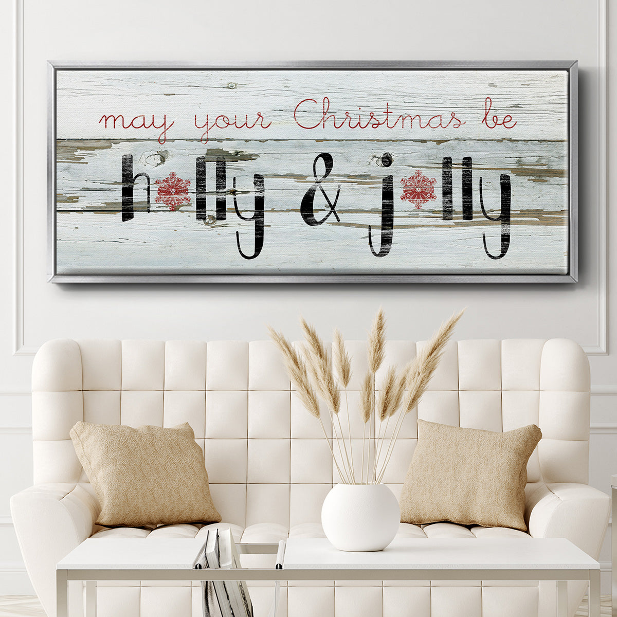Holly & Jolly - Floater Framed Canvas Print