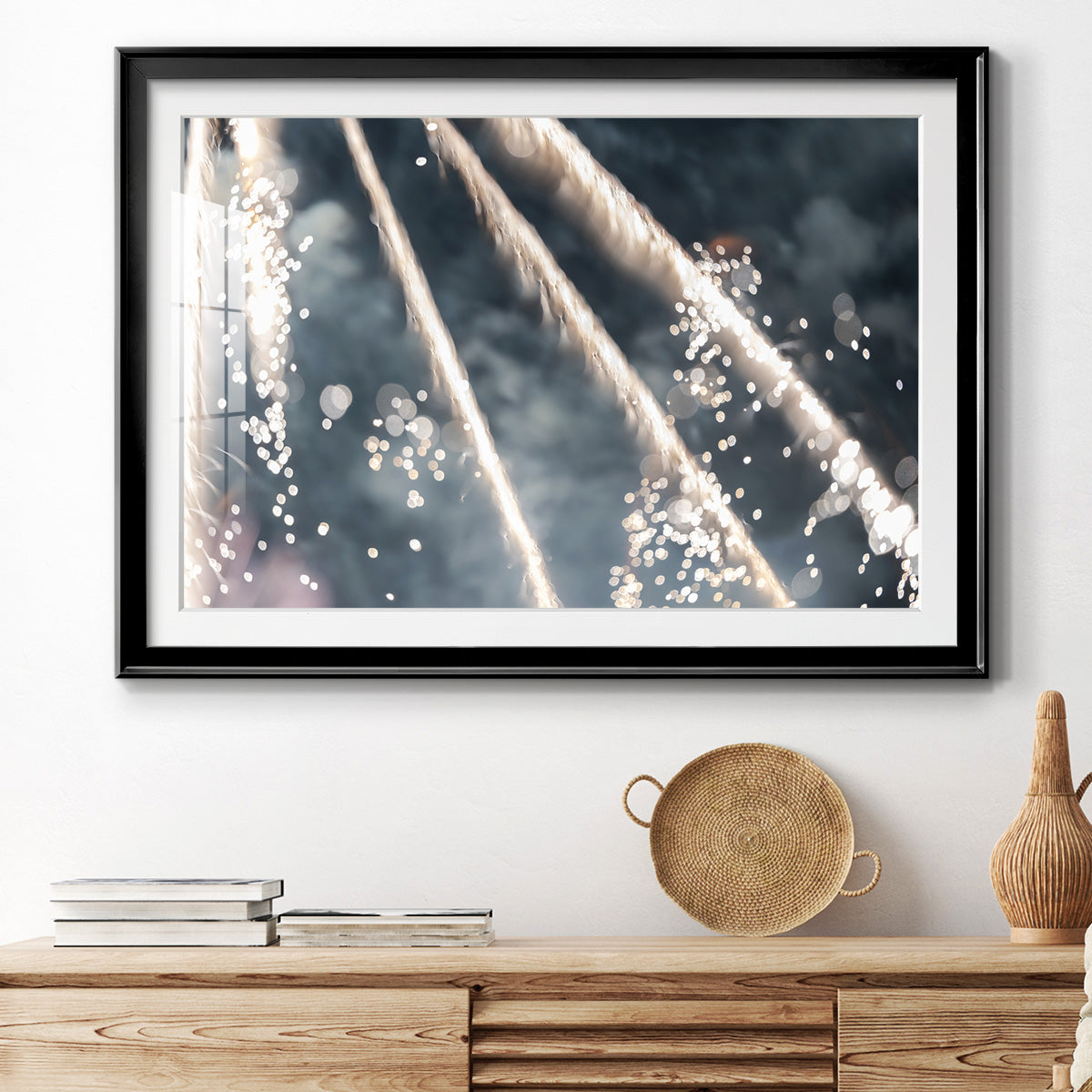 Celestial Glimmer Premium Framed Print - Ready to Hang