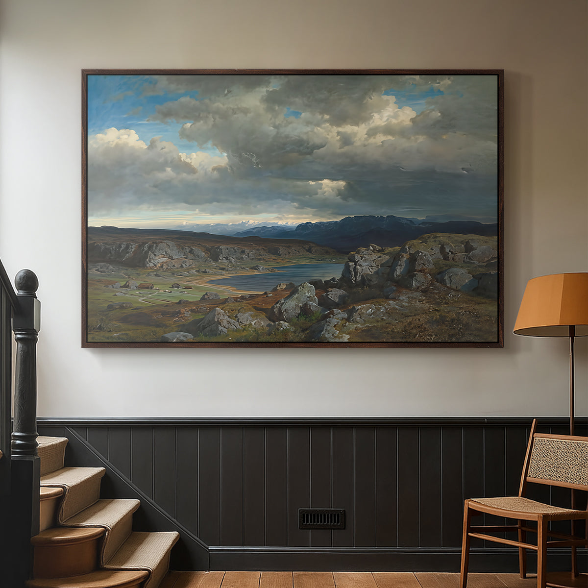 Norwegian Highlands, 1857 - Floater Framed Canvas Print