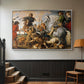 The Wolf and Fox Hunt, c. 1616 - Floater Framed Canvas Print