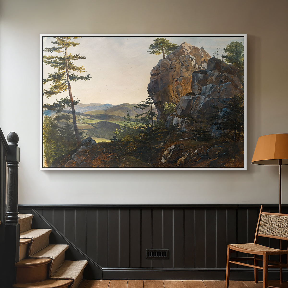 Landscape with the Balbersteine near Miesenbach, 1839 - Floater Framed Canvas Print