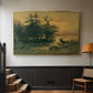Wallowing Deer on the Shore of a Mountain Lake, c. 1850 - Floater Framed Canvas Print