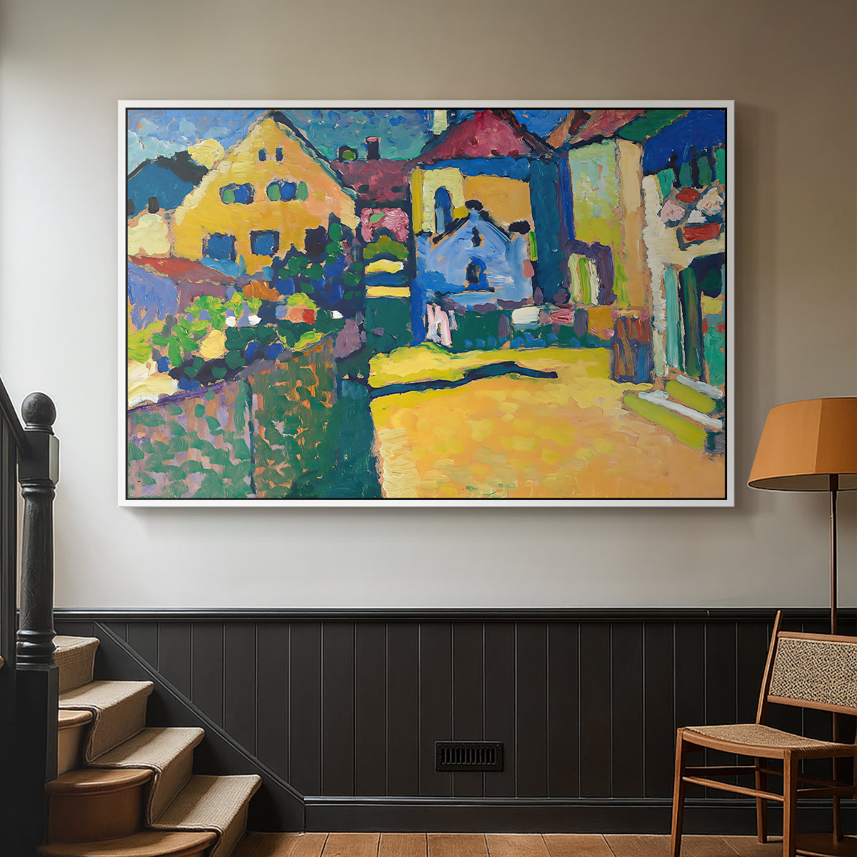 Green Lane in Murnau, 1909 - Floater Framed Canvas Print