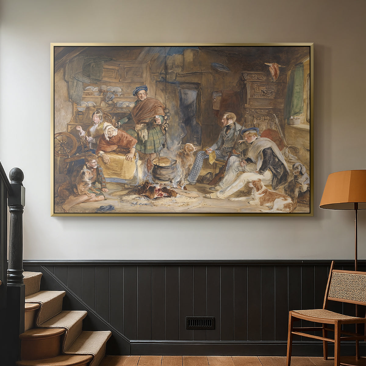 Highland Hospitality, 1832 - Floater Framed Canvas Print
