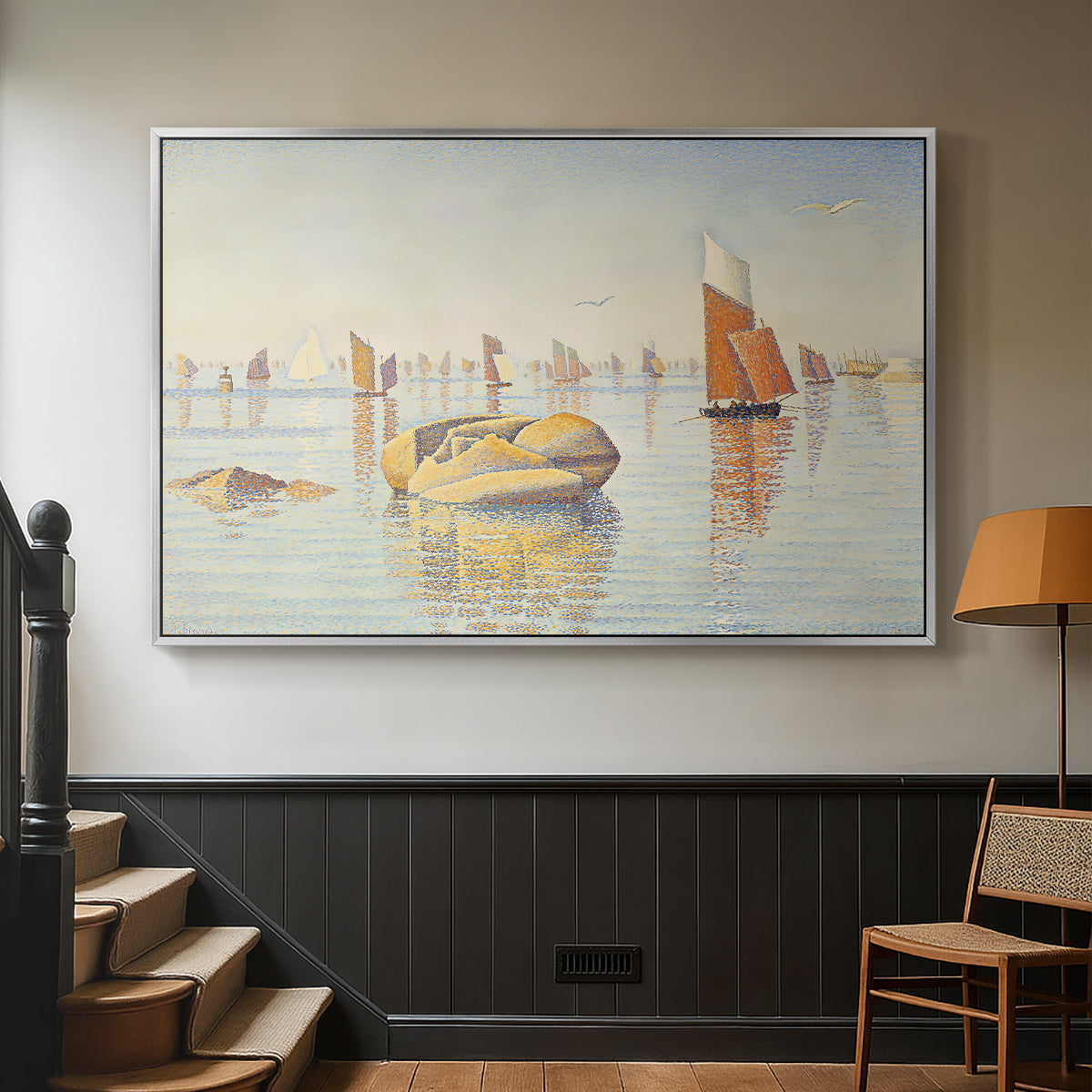 Concarneau, Quiet Morning, Opus 219, 1891 - Floater Framed Canvas Print