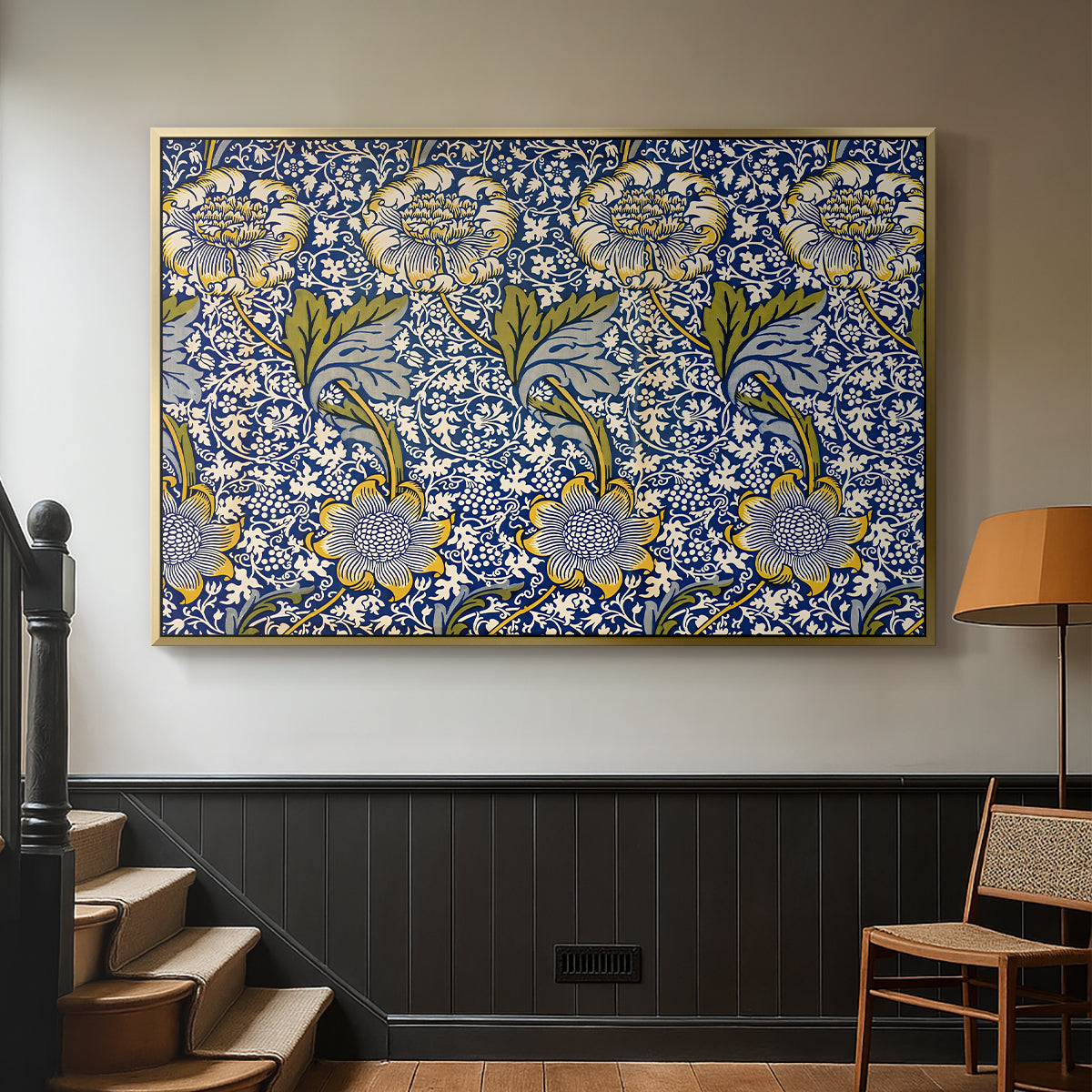 Kennet - Indigo/Gold, 1883 - Floater Framed Canvas Print
