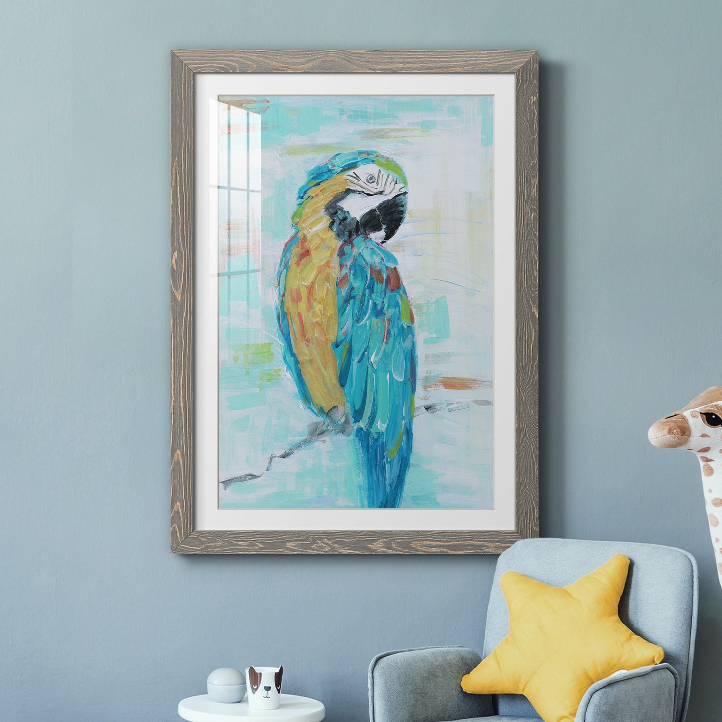 Island Parrot I - Premium Framed Print - Distressed Barnwood Frame - Ready to Hang