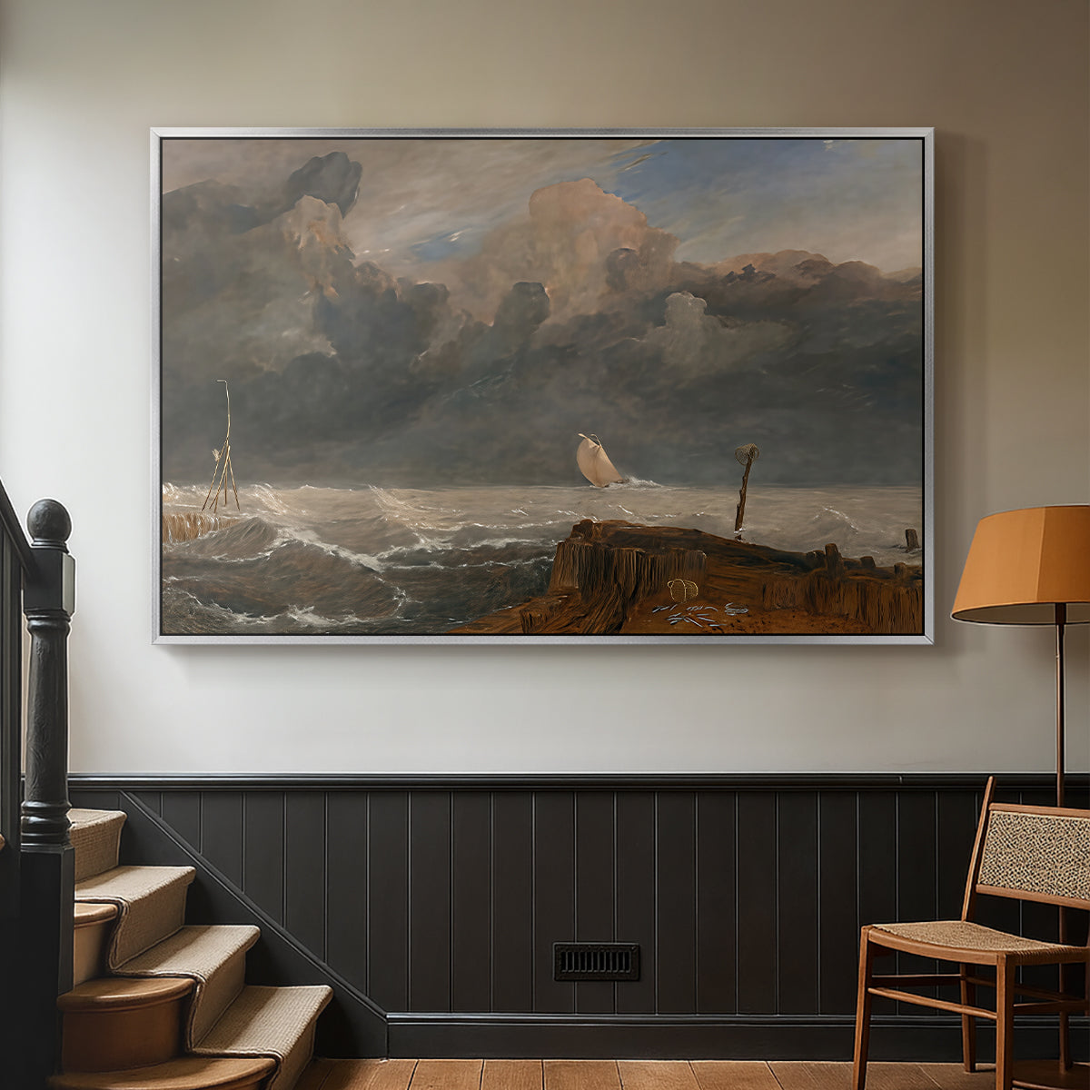 Port Ruysdael, 1827 - Floater Framed Canvas Print
