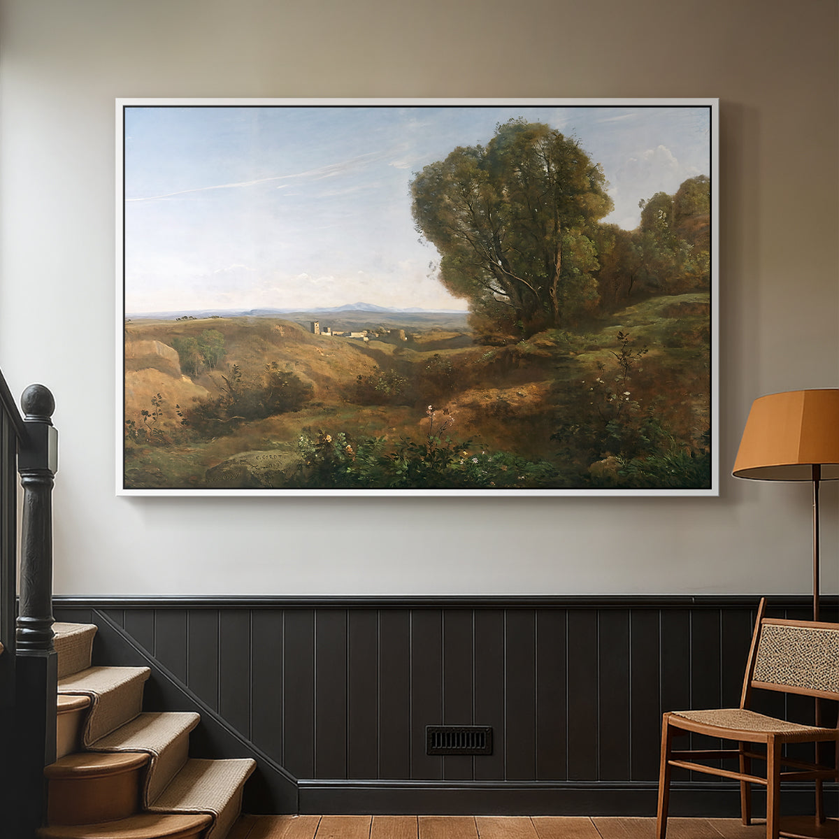 Souvenir of Roquemaure in the Gard, c. 1853 - Floater Framed Canvas Print