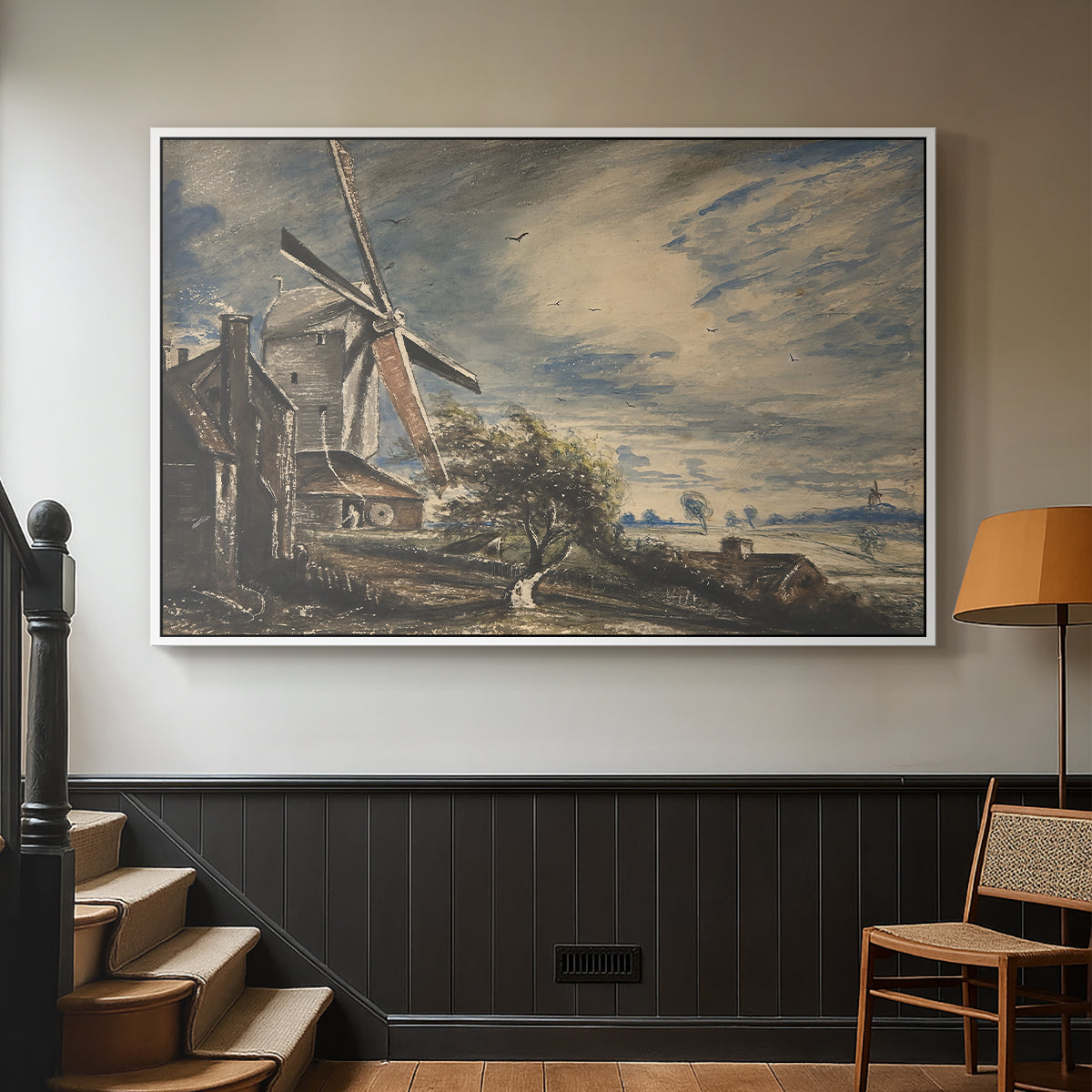 A Mill Near Colchester, c. 1833 - Floater Framed Canvas Print