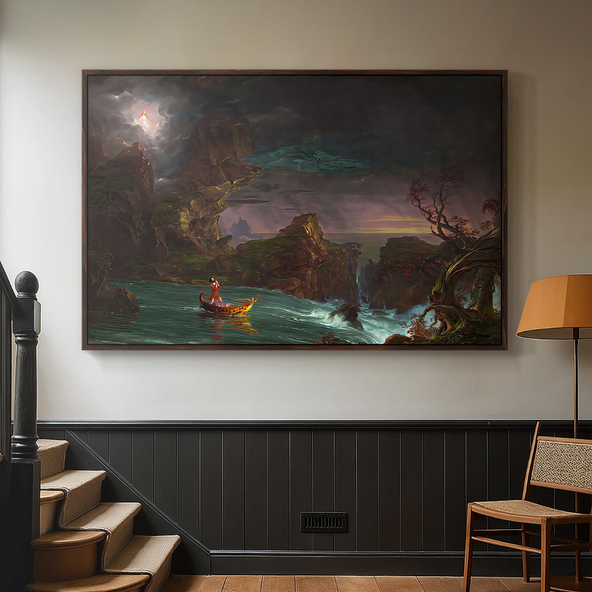 The Voyage of Life: Manhood, 1842 - Floater Framed Canvas Print