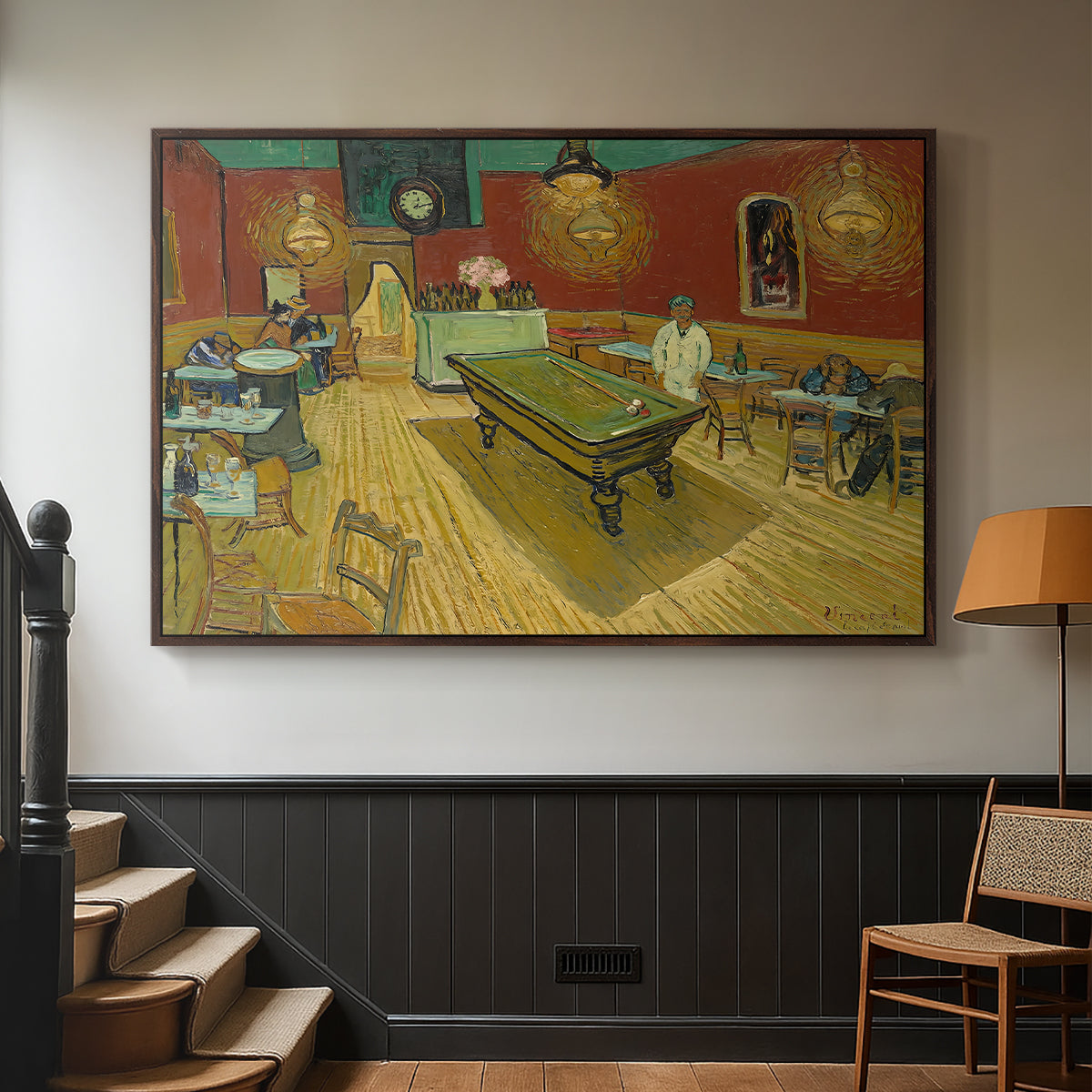 The Night Café, 1888 - Floater Framed Canvas Print
