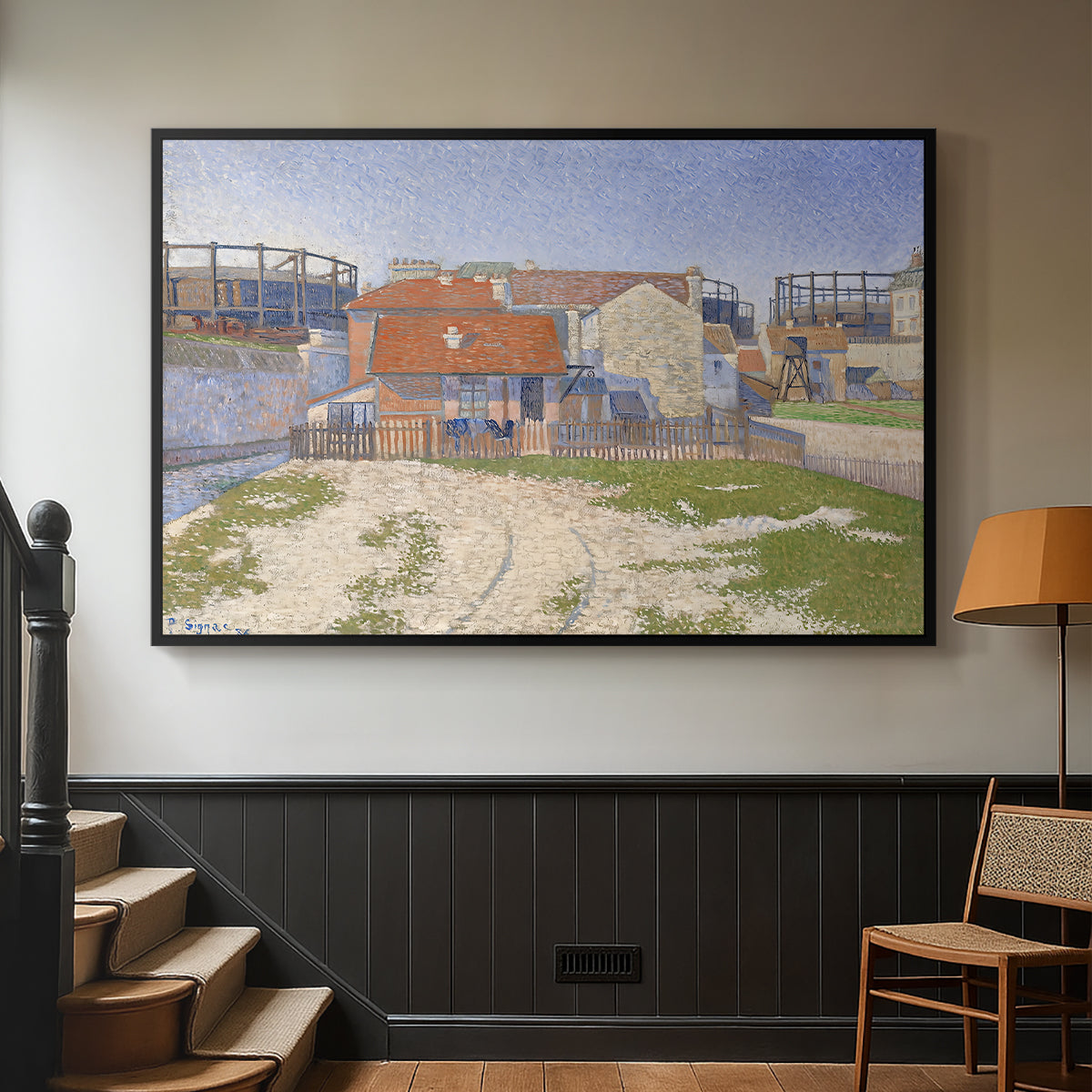 Gasometers at Clichy, 1886 - Floater Framed Canvas Print