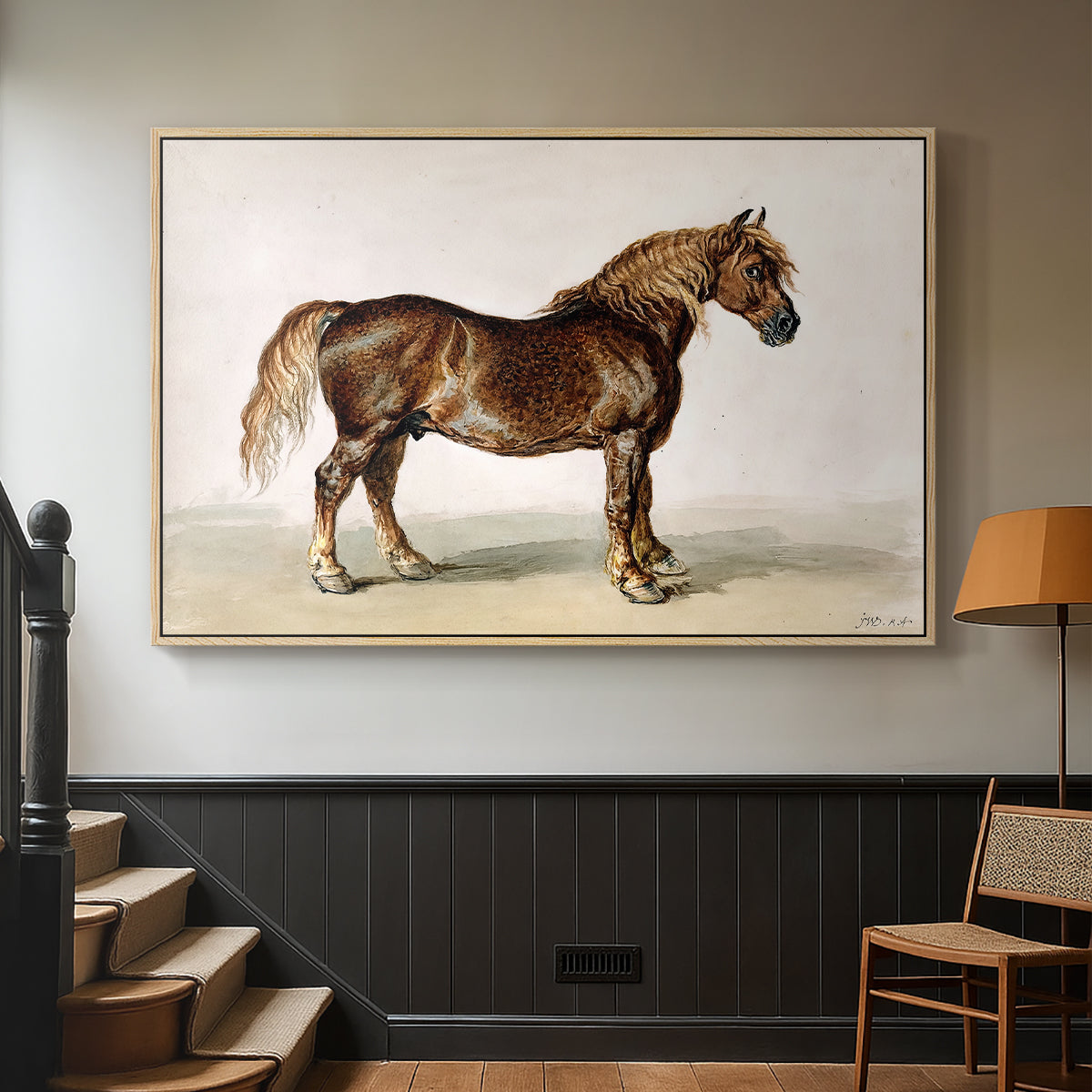 A Cart-Horse - Floater Framed Canvas Print