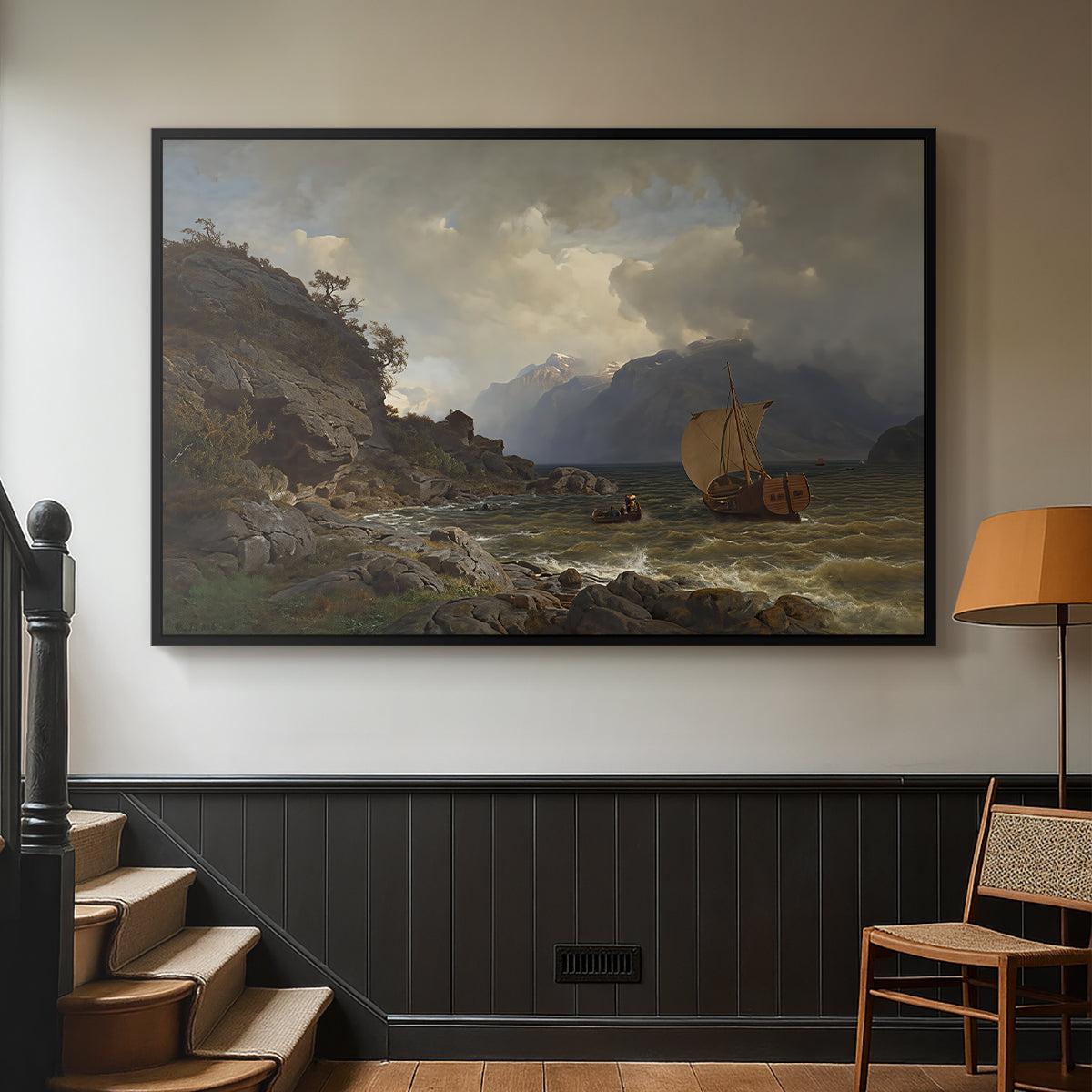 From the Western Coast of Norway, 1862 - Floater Framed Canvas Print