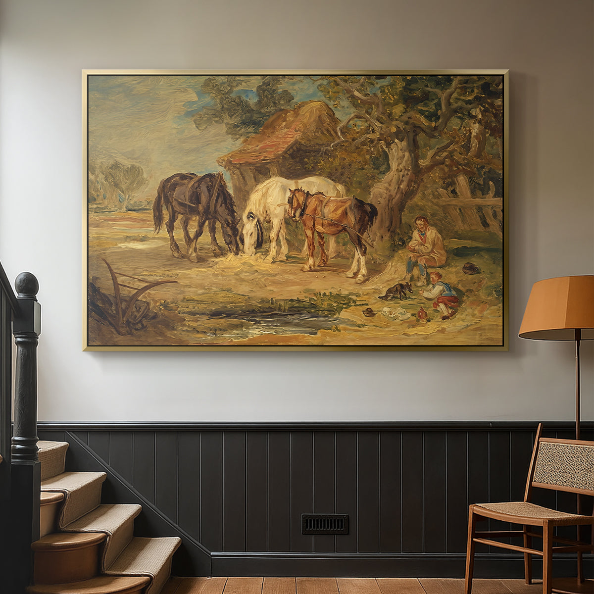 The Midday Meal, 1835 - Floater Framed Canvas Print