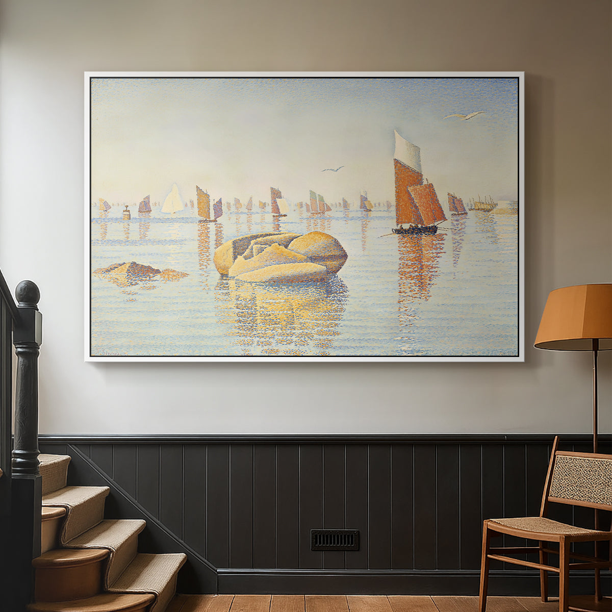 Concarneau, Quiet Morning, Opus 219, 1891 - Floater Framed Canvas Print
