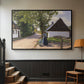Danish Village Street with Woman and Milkman, 1880 - Floater Framed Canvas Print
