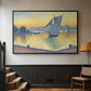 The Port at Sunset, Opus 236, Saint Tropez, 1892 - Floater Framed Canvas Print