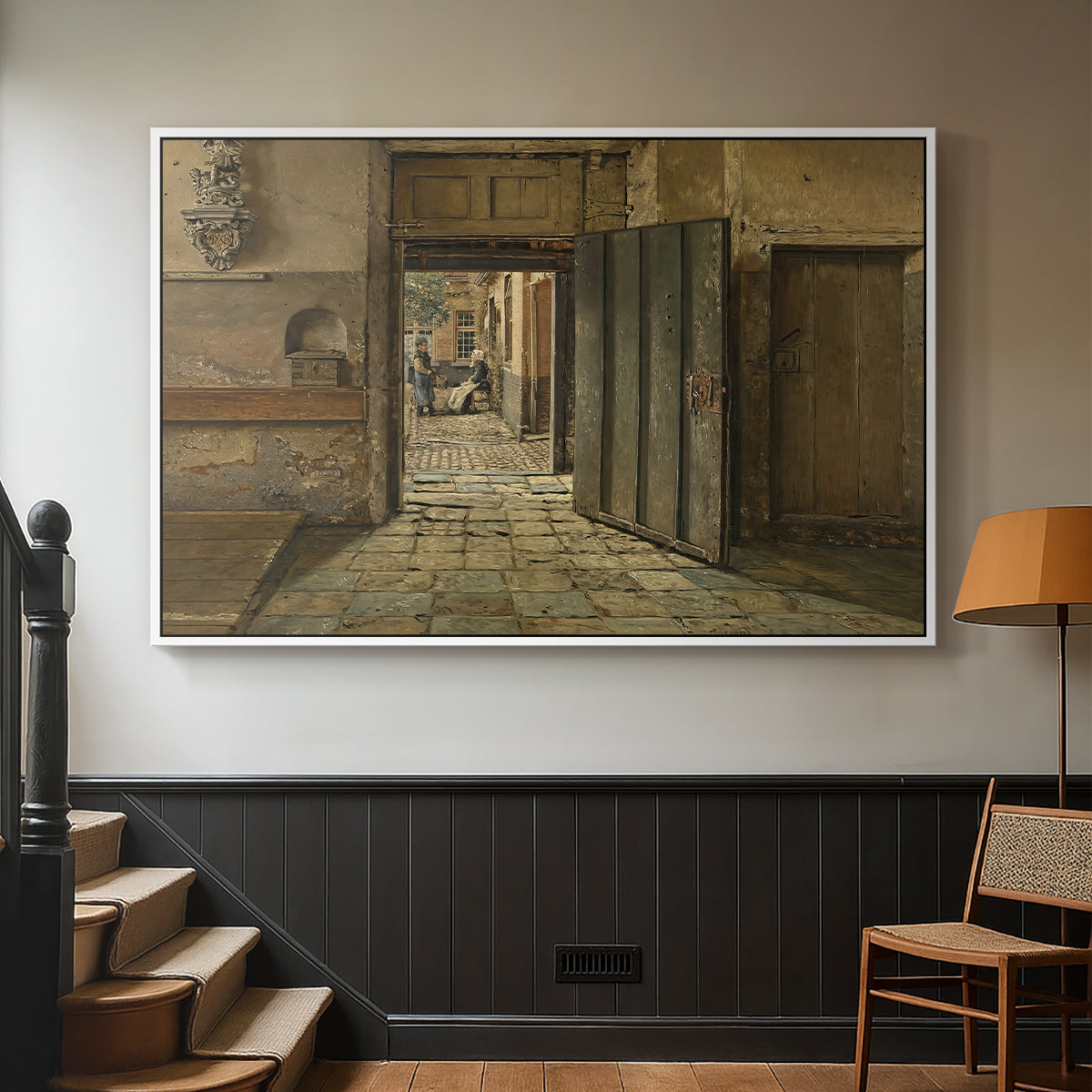 The Conversation, 1884 - Floater Framed Canvas Print