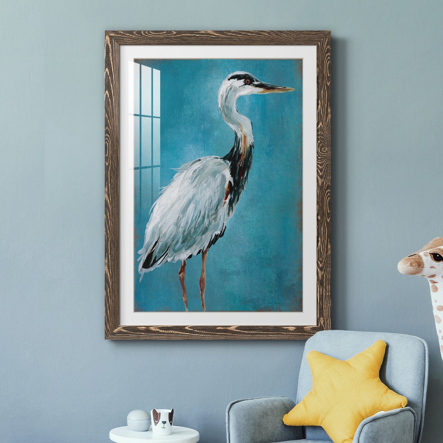 Great Blue Heron I - Premium Framed Print - Distressed Barnwood Frame - Ready to Hang